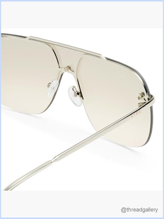 Silver Aviator Sunglasses - Oversized Shield Frame Gradient Lenses main image 5